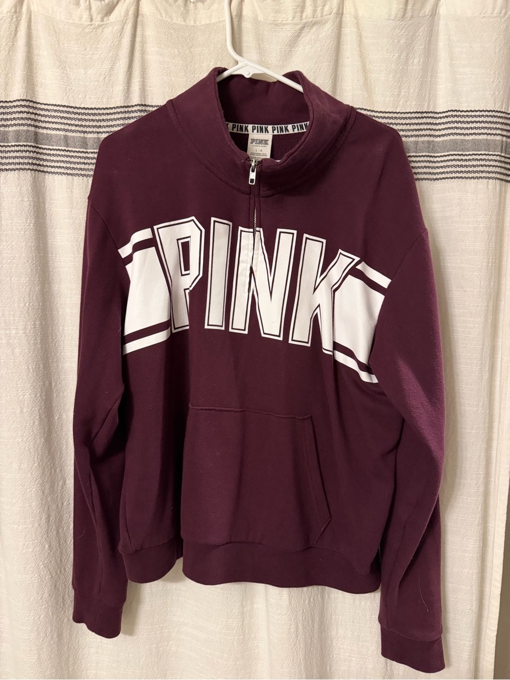 Victoria's Secret PINK Half-Zip Pullover Sweater in Deep Wine